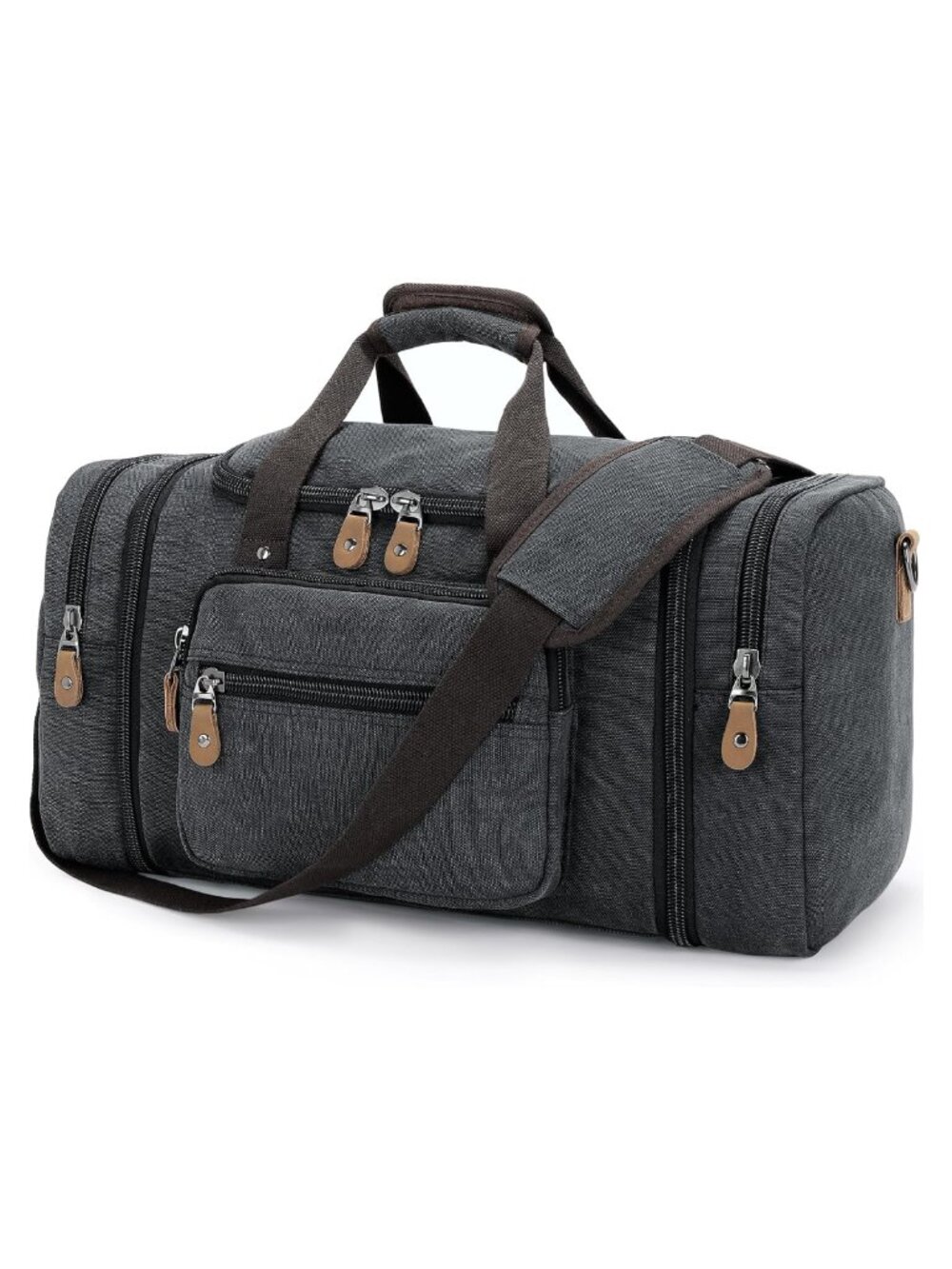 Expandable Canvas Duffle Bag - 50L Carry-On Weekender Travel Overnight